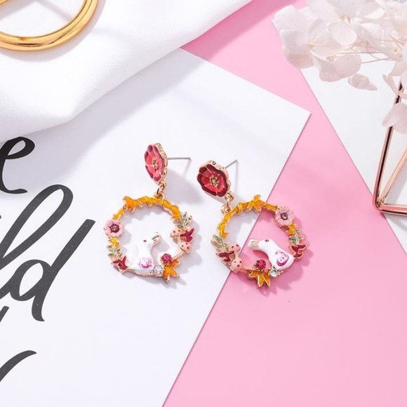 ❤️️NEW UNIQUE Cute Hoop Handmade Earrings U2 - Picture 3 of 3